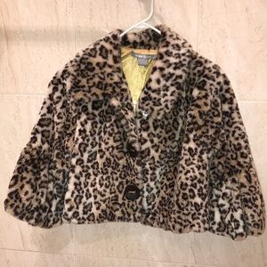 Leopard ruffle sleeve blazer/coat